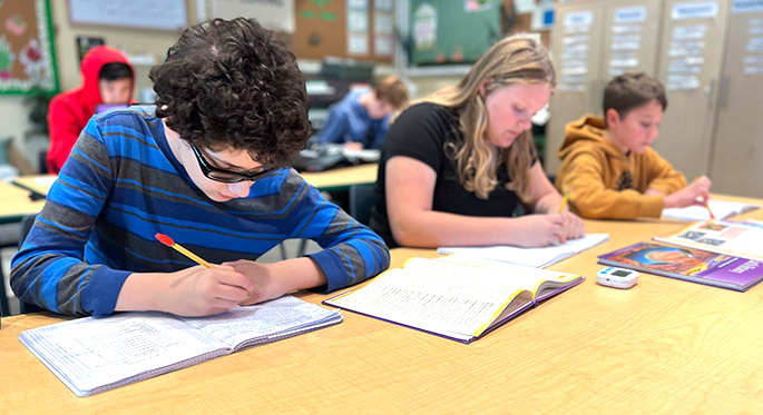 Young person studying
